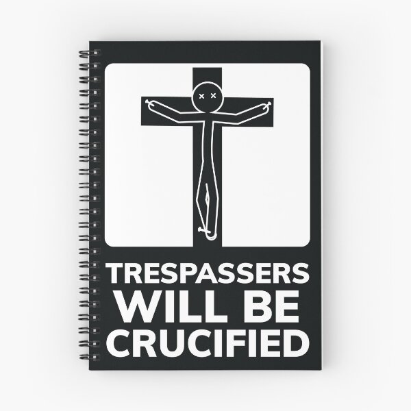 Item preview, Trespassers Will be Crucified designed and sold by CreepyKards.