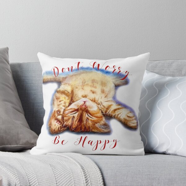 Item preview, Watercolor Hand Painted Sleeping Kitty Print, Don't worry, be happy! designed and sold by Oksana Suprun.