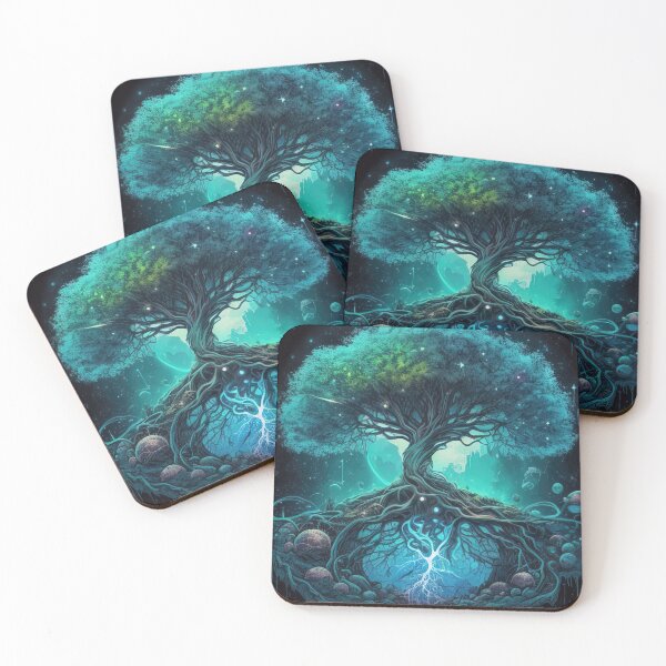 Item preview, Blue celestial tree growing in a surreal world designed and sold by RK - Shop.