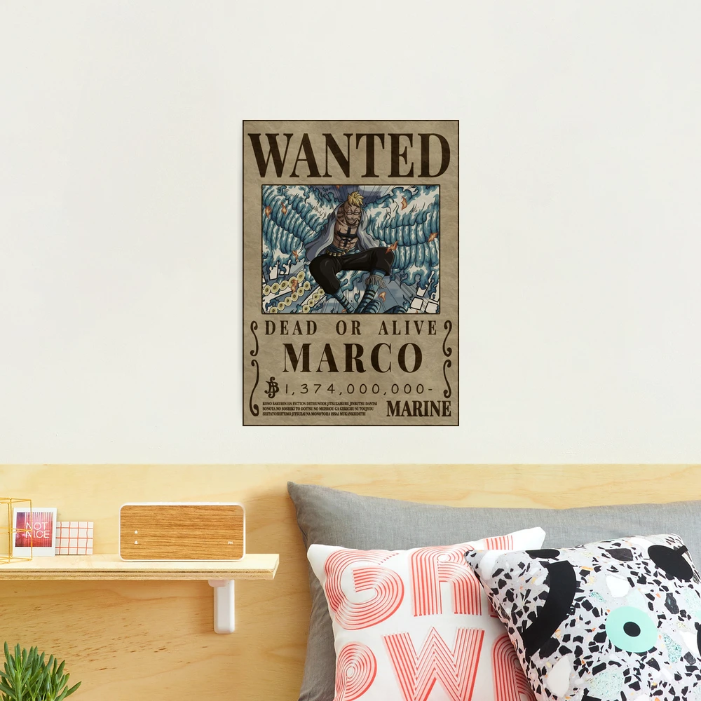 Animation One Piece Wanted Poster Marco Poster Painting Canvas Wall Art  Living Room Posters Painting 16x24inch(40x60cm)