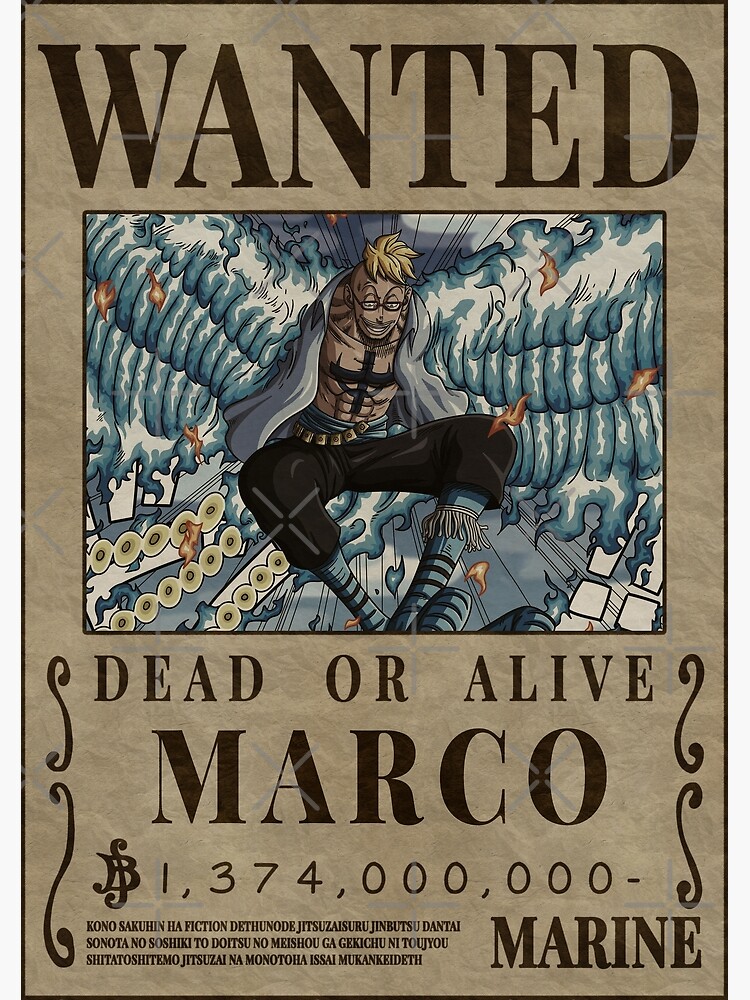 Póster for Sale con la obra «Bounty Marco The Fenix One Piece
