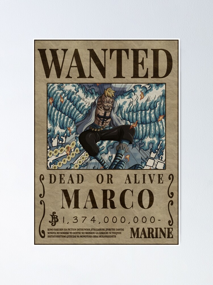 Bounty Marco The Fenix One Piece Wanted Poster | Poster