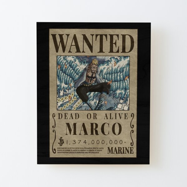 Bounty Marco The Fenix One Piece Wanted Poster Art Board Print
