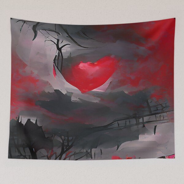 Item preview, Everyday Adoration of Red Moon Love Heart  designed and sold by deniselynnimage.