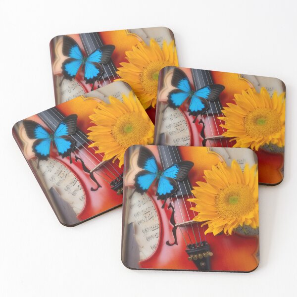 Item preview, Blue Butterfly On Baroque Violin With Sunflower designed and sold by Garry Gay.