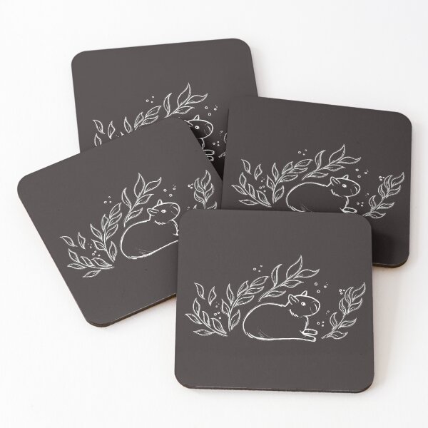 Item preview, Capybara and Leaf [White Lines] designed and sold by Thirea.