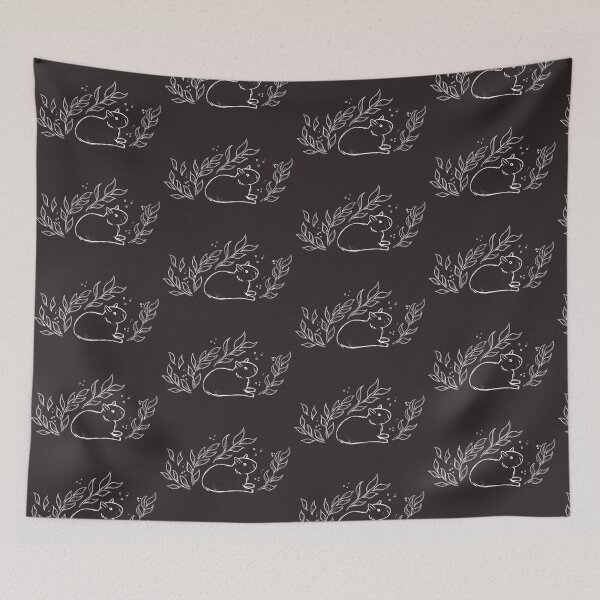 Item preview, Capybara and Leaf [White Lines] designed and sold by Thirea.