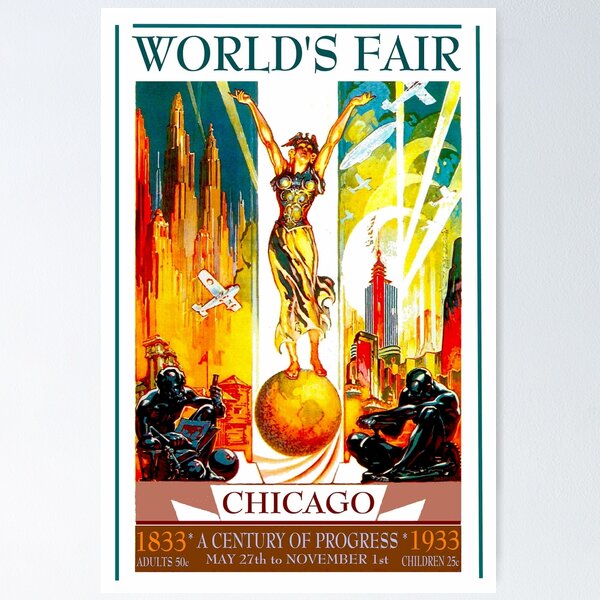 Item preview, CHICAGO WORLD FAIR : Vintage 1933 Advertising Print designed and sold by posterbobs.