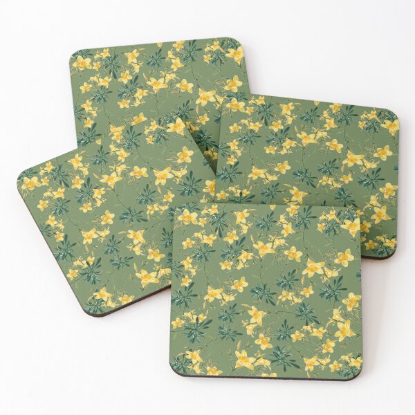 Item preview, Yellow Flax Seamless Floral Surface Design Pattern designed and sold by PBJArt.