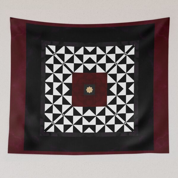 Item preview, Ruby Red Marble w/ Blk & White Geometrical Pattern Insert designed and sold by Sheila Wenzel Ganny.