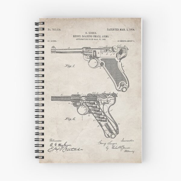 Item preview, Luger Pistol Firearms Patent - Gun Lover Vintage Guns Art - Antique designed and sold by patentpress.