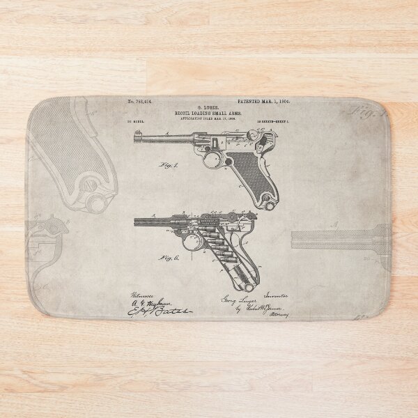 Item preview, Luger Pistol Firearms Patent - Gun Lover Vintage Guns Art - Antique designed and sold by patentpress.