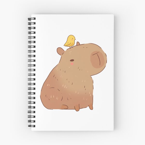Artikelvorschau, Capybara- und Vogelillustration entworfen und verkauft von Mayarart.
