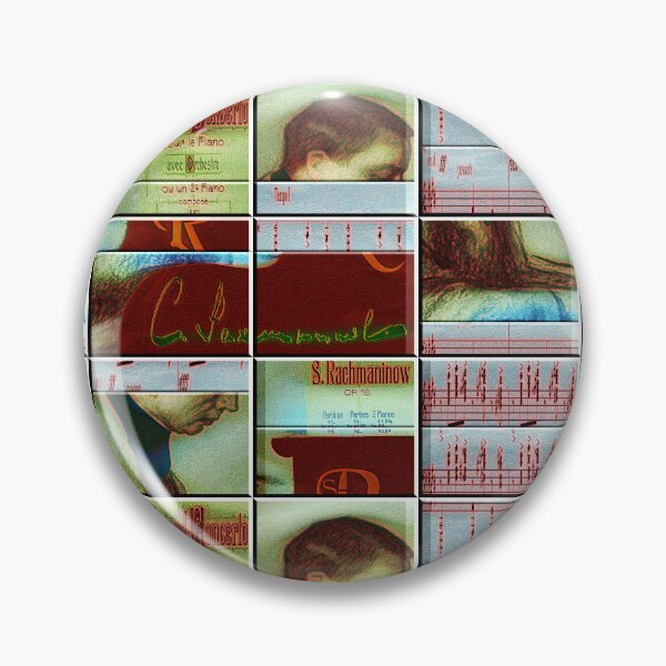 Item preview,  AMAZING PAINTING ABSTRACT PORTRAIT OF SERGEI RACHMANINOFF PIANIST MUSICIAN COMPOSER - CLASSICAL MUSIC SCORE - PATCHWORK SIGNATURE designed and sold by Ralek.