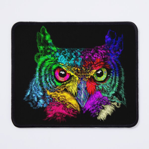 Item preview, abstract magic colored owl neon illustration designed and sold by Bcolors.