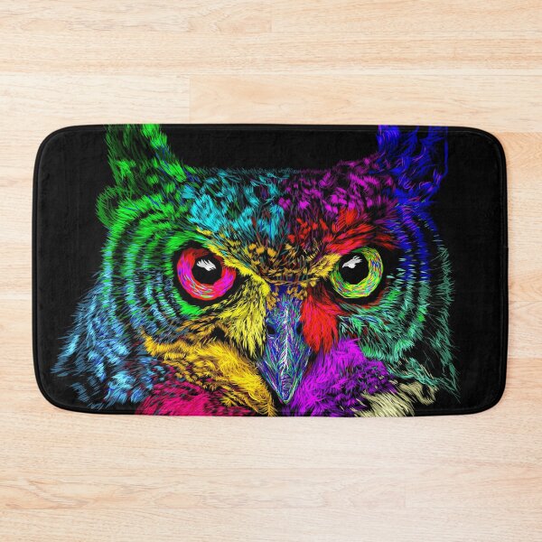 Item preview, abstract magic colored owl neon illustration designed and sold by Bcolors.