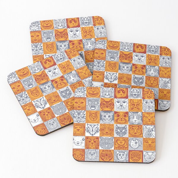 Item preview, Hawaiian Tribal Style Cat Face Check Checker Pattern designed and sold by pelagio.