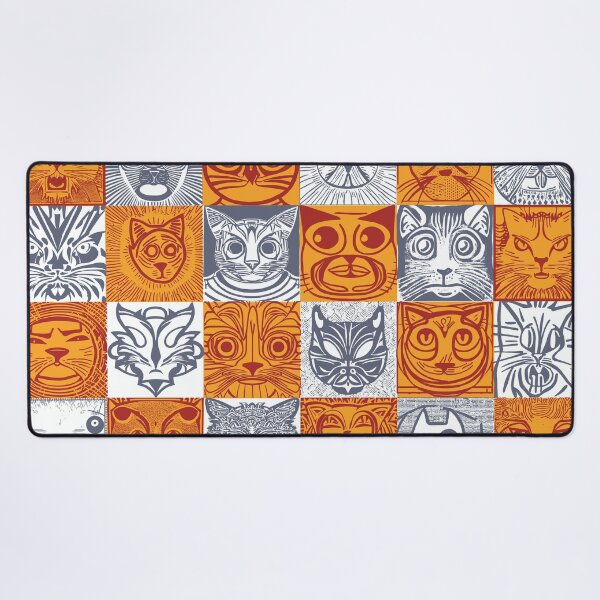 Item preview, Hawaiian Tribal Style Cat Face Check Checker Pattern designed and sold by pelagio.