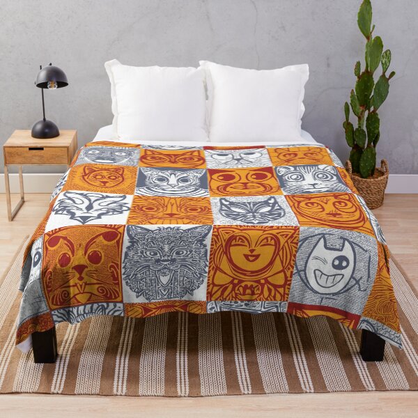 Item preview, Hawaiian Tribal Style Cat Face Check Checker Pattern designed and sold by pelagio.