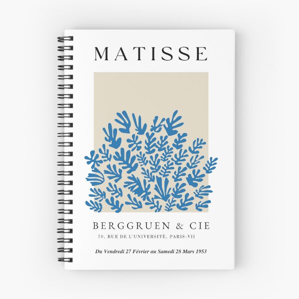 Item preview, Henri Matisse blue La Gerbe Exhibition white background designed and sold by blazingbloom.