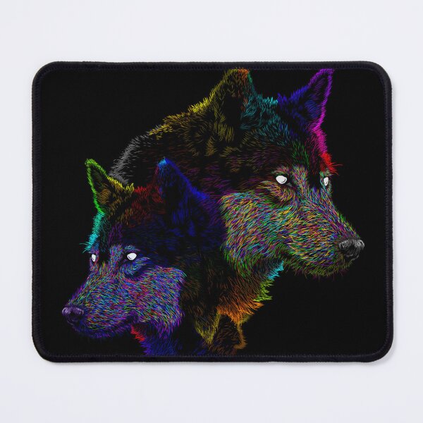 Item preview, abstract neon color wolves designed and sold by Bcolors.