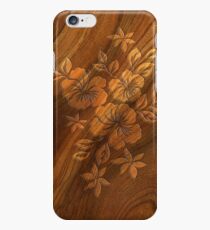 Lilikoi Hibiscus Faux Burl Wood Hawaiian Surfboard iPhone 6 Case