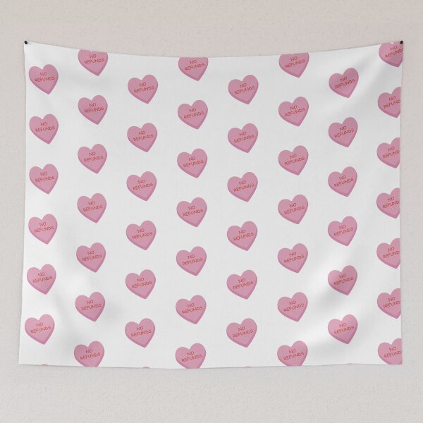 Item preview, "No Refunds" Funny Pink Candy Heart designed and sold by burlybot.
