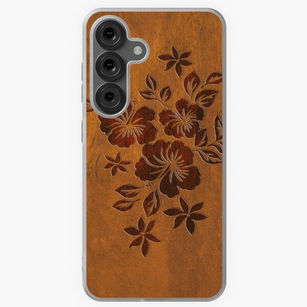 Item preview, Lilikoi Hibiscus Faux Koa Wood Hawaiian Surfboard designed and sold by DriveIndustries.