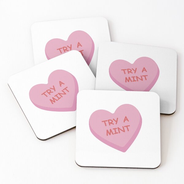 Item preview, "Try a Mint" Funny Pink Candy Heart designed and sold by burlybot.