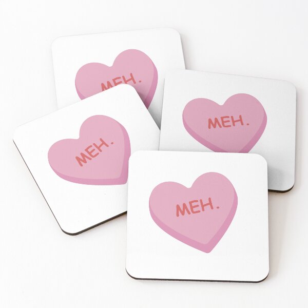 Item preview, "Meh" Funny Pink Candy Heart designed and sold by burlybot.