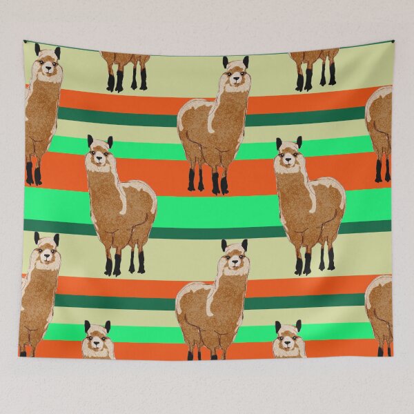 Item preview, Colorful Serape Alpaca Décor Pattern (Green & Yellow Mexican Pattern Design)  designed and sold by MindCereal.
