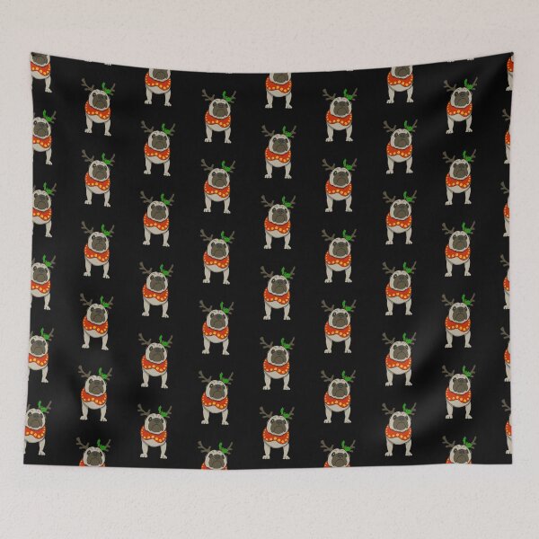 Artikelvorschau, Christmas Reindeer Pug entworfen und verkauft von Zurickdesigns.