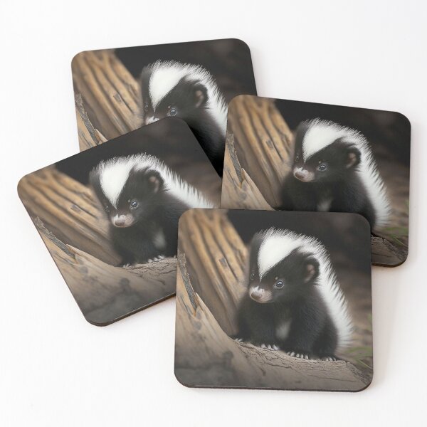 Item preview, Fuzzy baby skunk designed and sold by Knot2Olde.