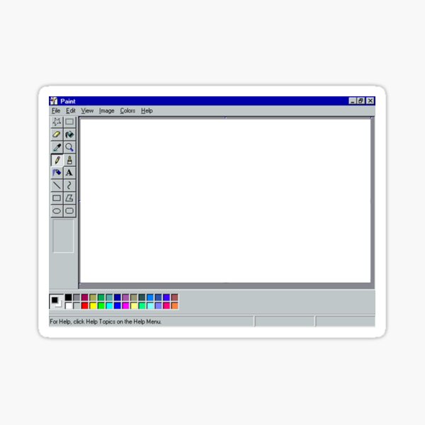 "Windows 98 Paint" Sticker for Sale by Awpie Redbubble