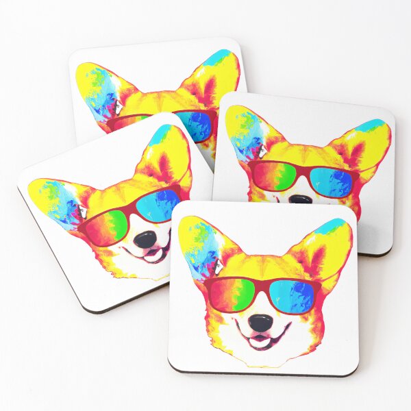 Item preview, Colorful Corgi with glasses style designed and sold by ASwissBear.