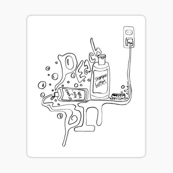 "PEACH PIT SHAMPOO BOTTLES (original)" Sticker for Sale by