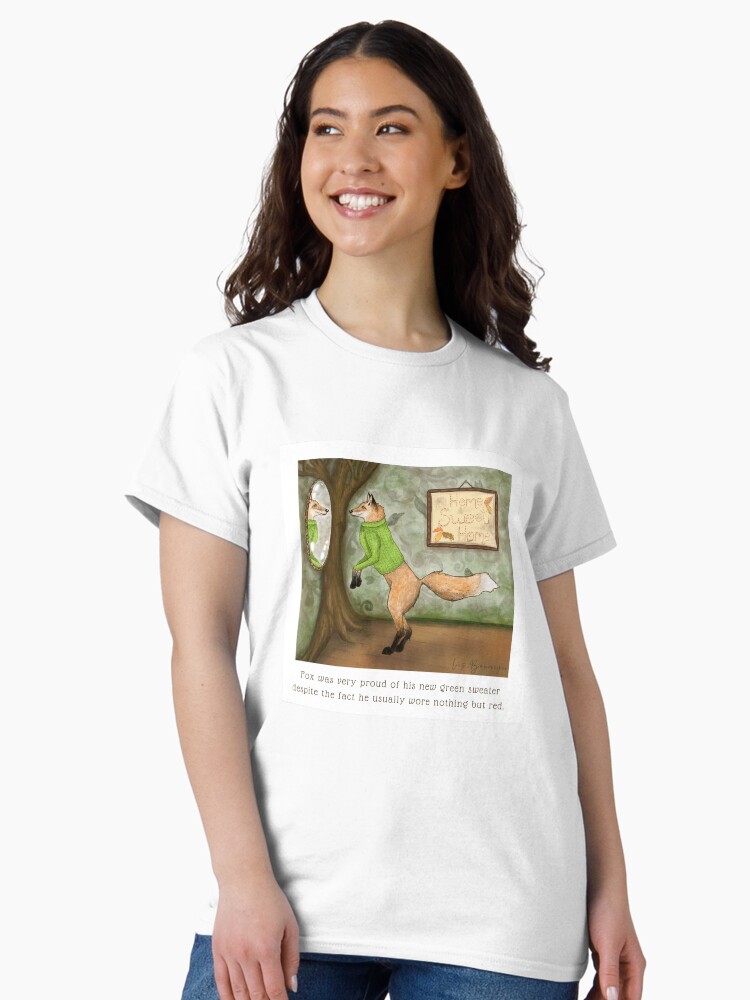 Thumbnail 2 of 7, Classic T-Shirt, Fox in a Sweater designed and sold by Lizr81.