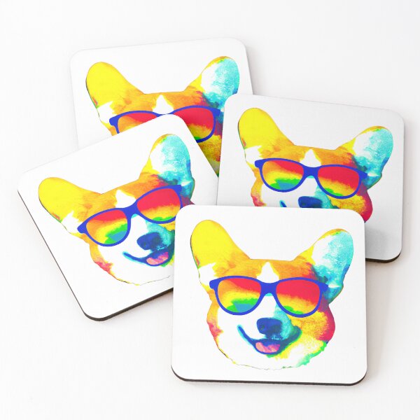 Item preview, Colorful Corgi with glasses style designed and sold by ASwissBear.