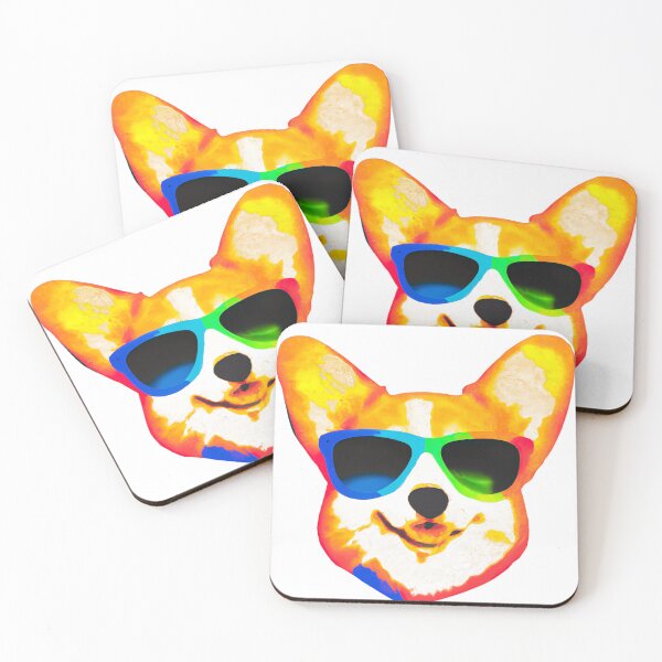 Item preview, Colorful Corgi with glasses style designed and sold by ASwissBear.