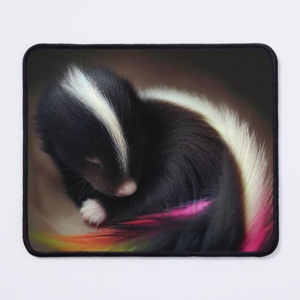 Item preview, Sleeping colorful skunk designed and sold by Knot2Olde.