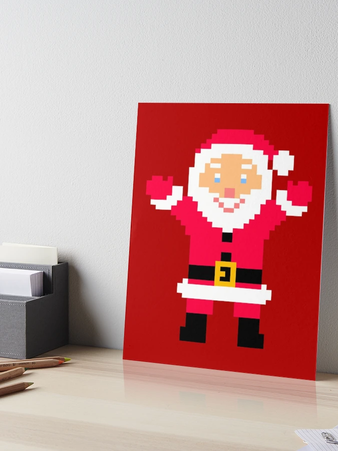 Happy Santa Claus Xmas Retro 8-Bit Pixel Art Gift