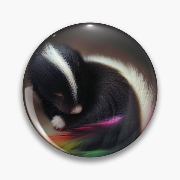 Item preview, Sleeping colorful skunk designed and sold by Knot2Olde.