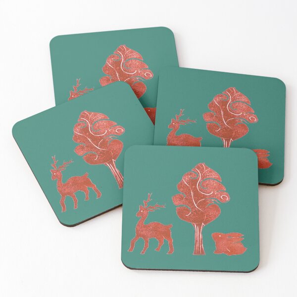 Item preview, Red reindeer rabbit and tree wildlife lover designed and sold by glowvim.