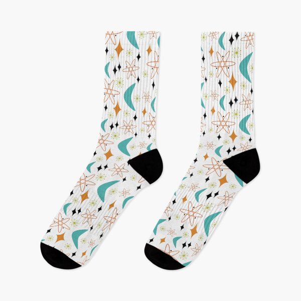 Item preview, Atomic Boomerang Orange Aqua Blue Mid Century designed and sold by Orchard Berry.