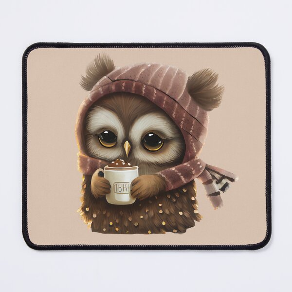 Item preview, Cute Owl Drinking Hot Chocolate, Hot Cocoa, chocolate lover, owl lover, winter designed and sold by Mumzy2many.
