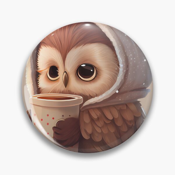 Item preview, Cute Owl Drinking Hot Chocolate, Hot Cocoa, chocolate lover, owl lover, winter designed and sold by Mumzy2many.