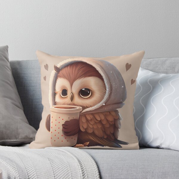 Item preview, Cute Owl Drinking Hot Chocolate, Hot Cocoa, chocolate lover, owl lover, winter designed and sold by Mumzy2many.