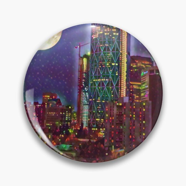 Item preview, Colorful Calgary under the full moon - painting style designed and sold by Hamilton is Beautiful.