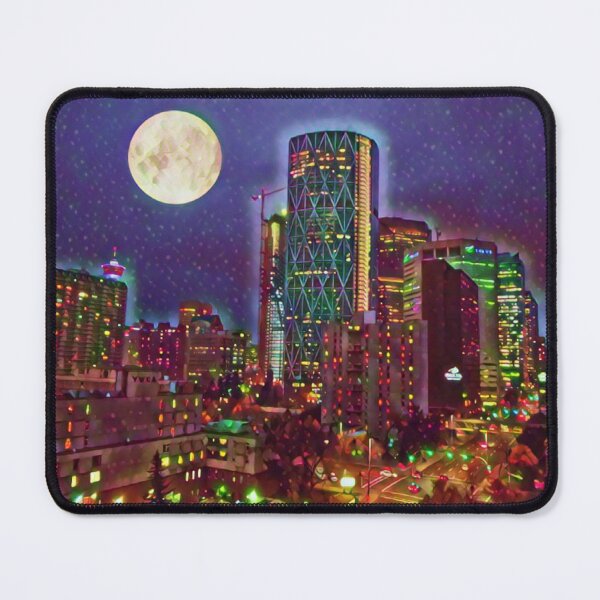 Item preview, Colorful Calgary under the full moon - painting style designed and sold by Hamilton is Beautiful.