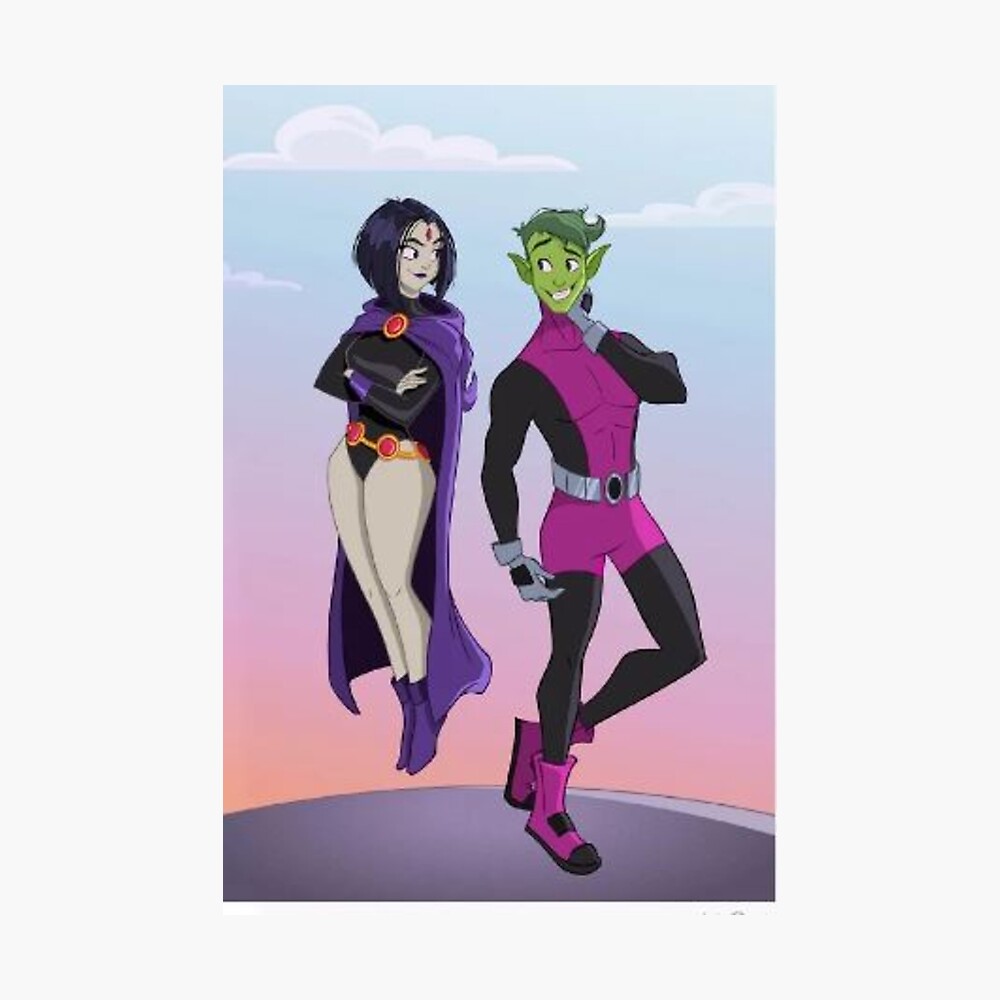 Beast Boy and Raven teen titan sticker|Teen Titan Go Stickers